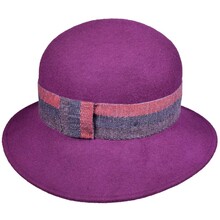 Cappello Cloche Nastro Bicolore 100% lana Tg. Unica