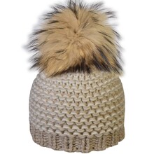 Cuffia 'Bicolore' pon pon Pelliccia 60% Acrilico 30% lana 10% visca